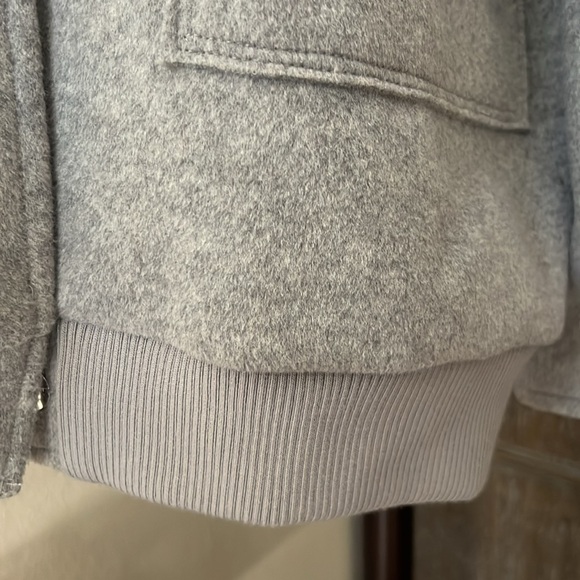 Zara Oversized Boucle Gray Bomber Jacket Small - Picture 4 of 5